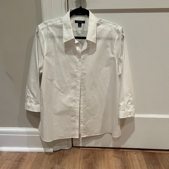 Lands'End Women's Wrinkle Free No Iron Button Front Shirt - Picture 1 of 3